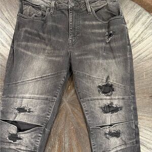 Zara Black Skinny Jeans with Distressed Details